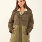 Two-Tone Quilted Long Jacket