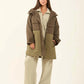 Two-Tone Quilted Long Jacket