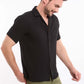Textured Short Sleeves Shirt with Front Pocket