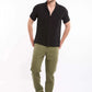 Textured Short Sleeves Shirt with Front Pocket