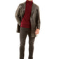 Leather Long Coat with Classic Tailoring
