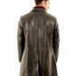 Leather Long Coat with Classic Tailoring