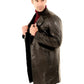 Leather Long Coat with Classic Tailoring