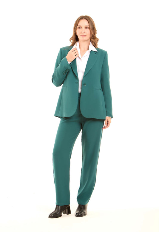 Structured Tailored Polyester Blazer Jacket