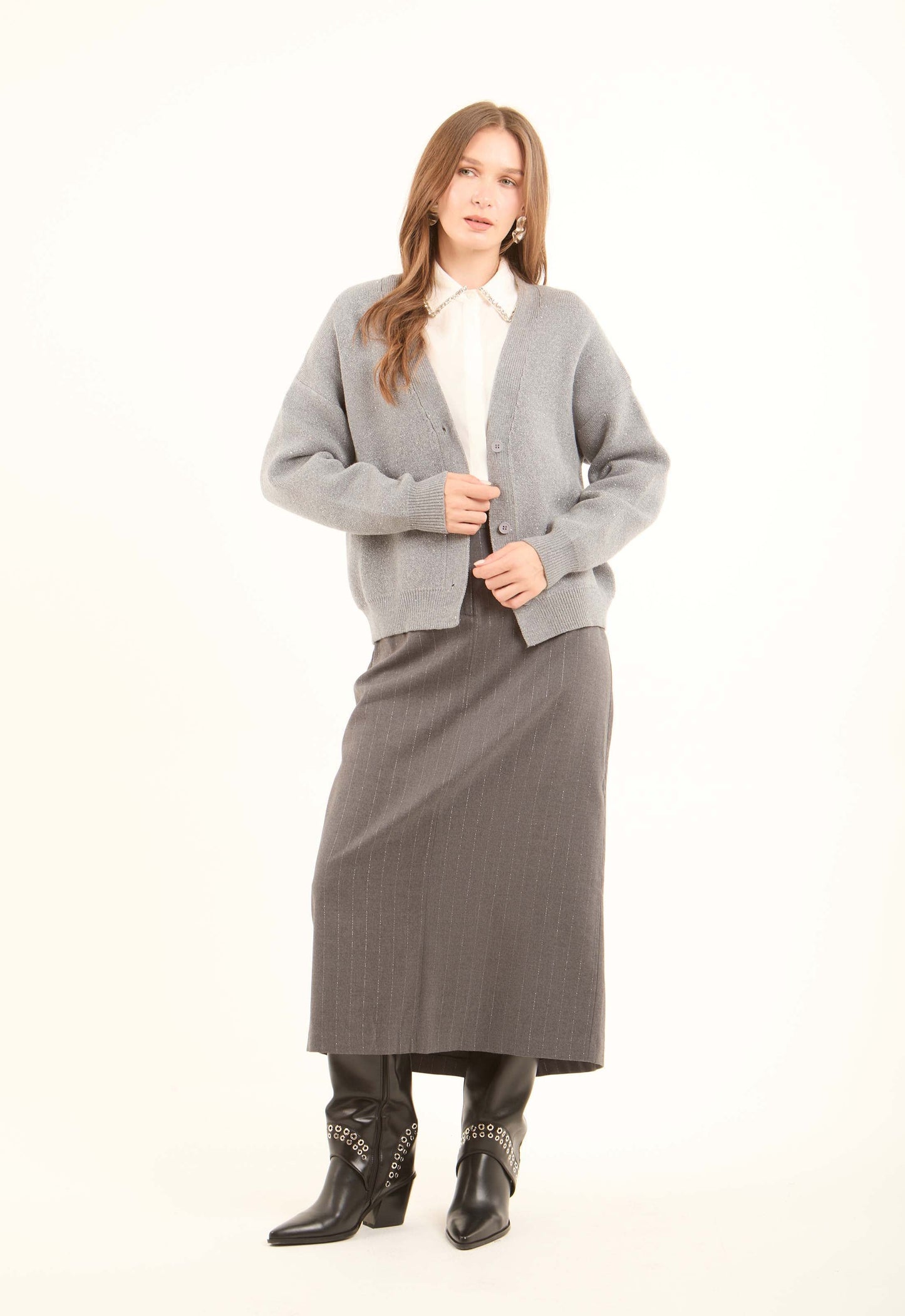 Solid Buttoned Basic Short Cardigan