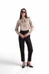 Bow-Neck Satin Shirt