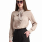 Bow-Neck Satin Shirt