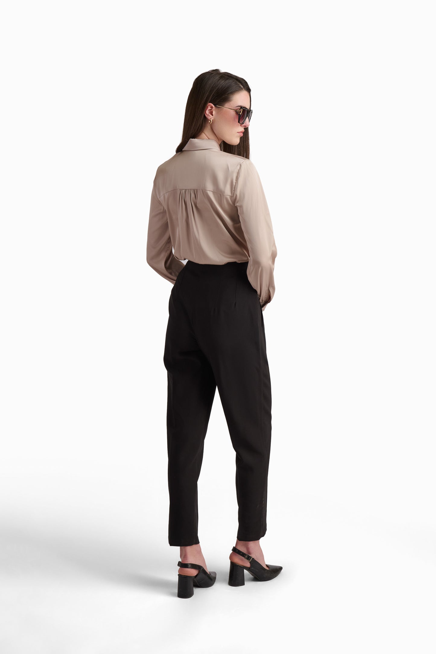 Bow-Neck Satin Shirt