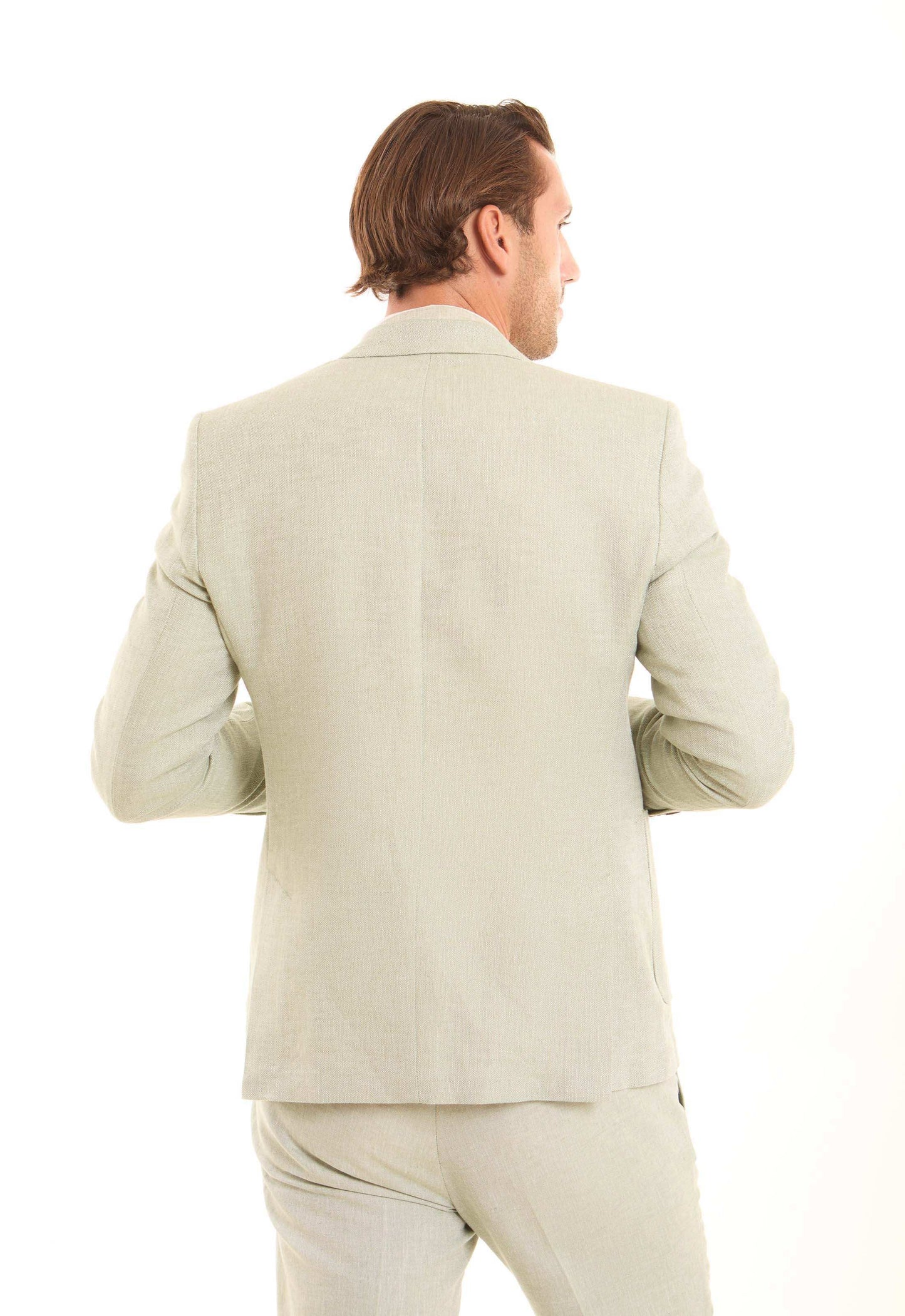 Linen-Cotton Notched Blazer