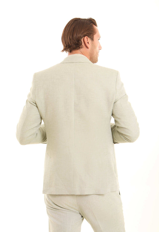 Linen-Cotton Notched Blazer