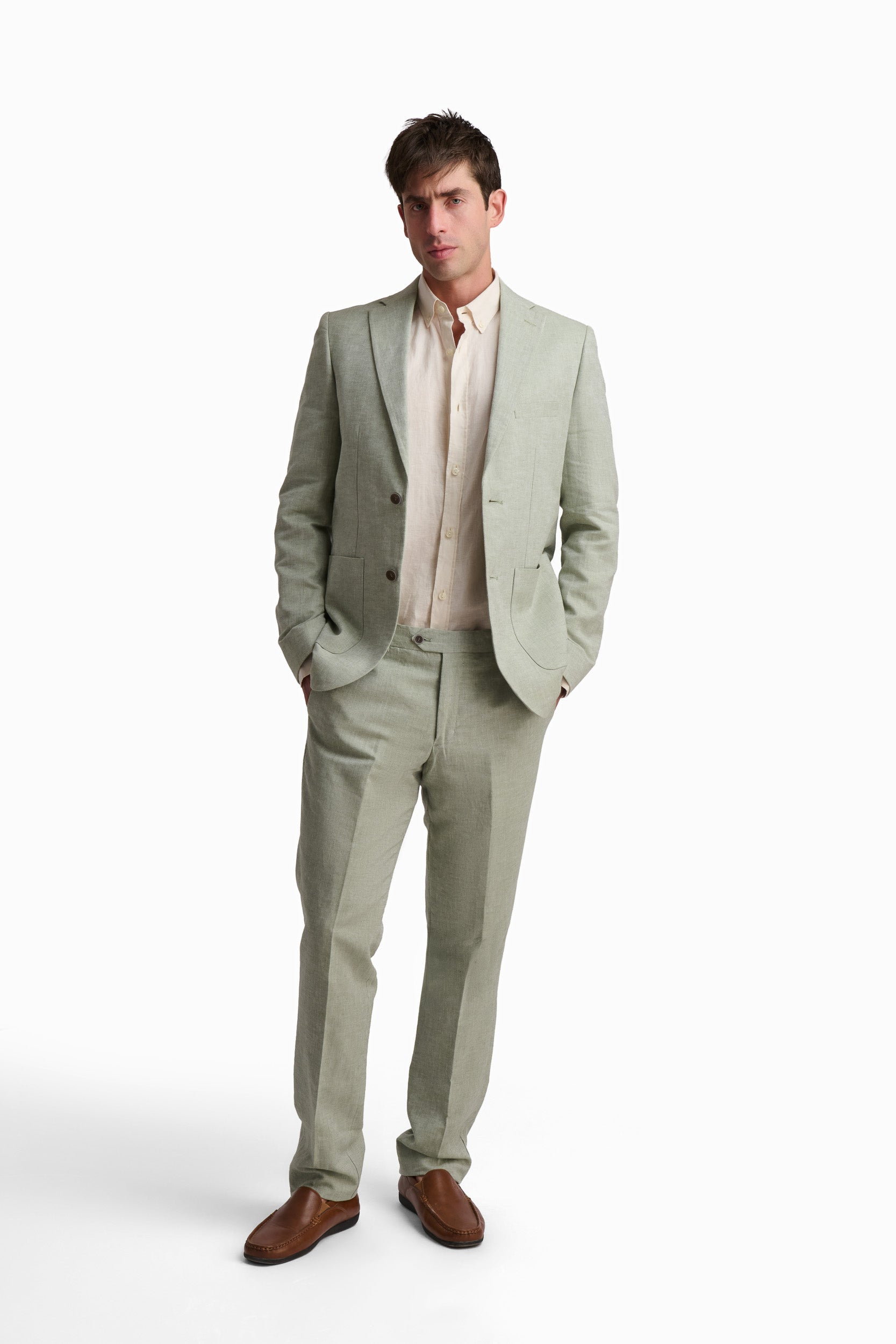 Linen-Cotton Suit Pants