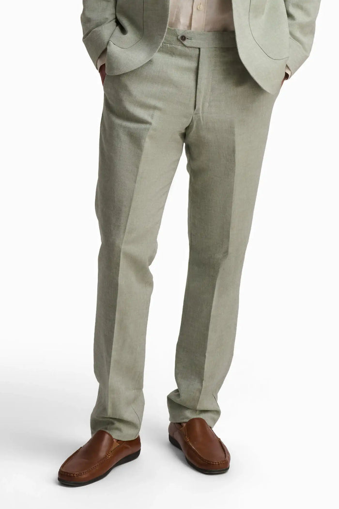 Linen-Cotton Suit Pants