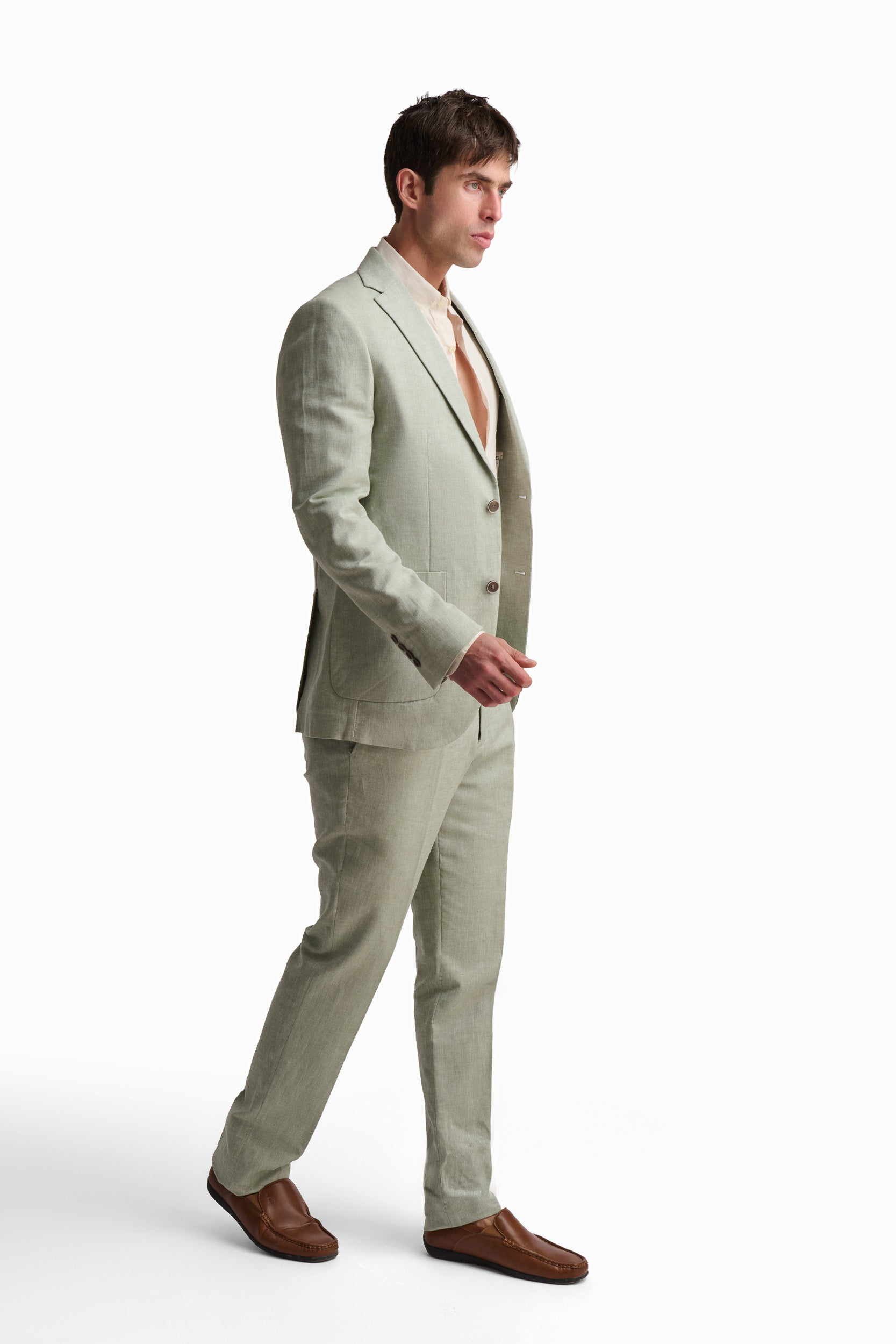 Linen-Cotton Suit Pants