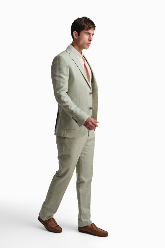 Linen-Cotton Suit Pants