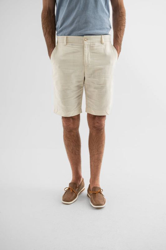 Elegant Linen Shorts with Side Pockets