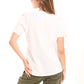 Cotton Tee with Lace-Up Eyelet Details Sleeves