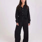 Wide-Leg Buttoned Jumpsuit with Tie Waist