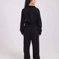 Wide-Leg Buttoned Jumpsuit with Tie Waist