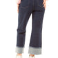 Folded-Hem Straight Denim Pants