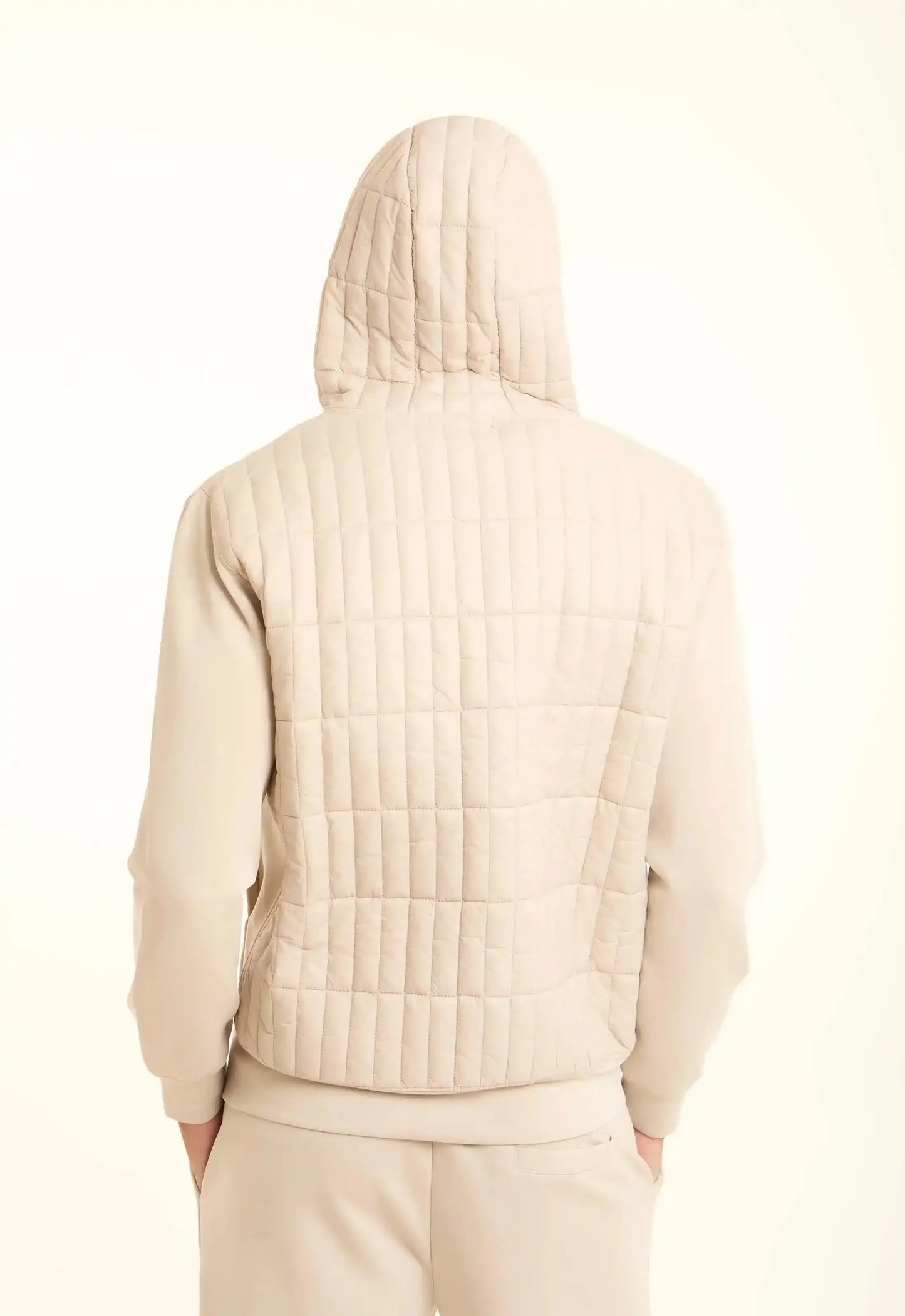 Zipped Hoodie with Front Quilted Pockets