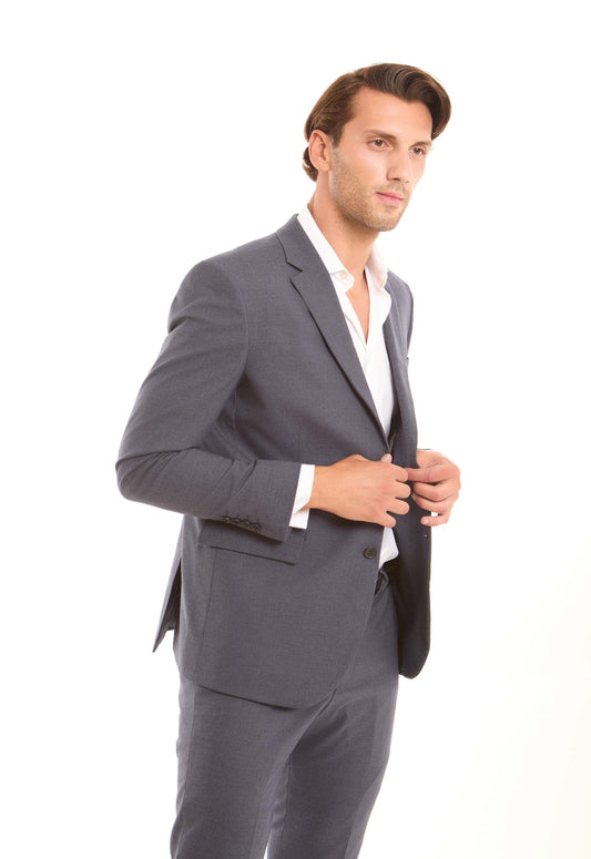 Structured Solid Pattern Suit Blazer