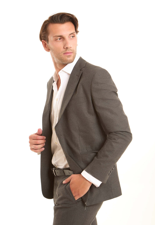 Structured Solid Pattern Suit Blazer