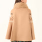 Embroidered Winter Cape with Fur Collar