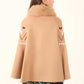 Embroidered Winter Cape with Fur Collar