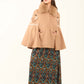 Embroidered Winter Cape with Fur Collar