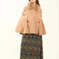 Embroidered Winter Cape with Fur Collar