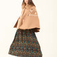 Embroidered Winter Cape with Fur Collar
