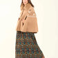 Embroidered Winter Cape with Fur Collar