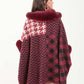 Multi-Patterns Slip On Hooded Poncho