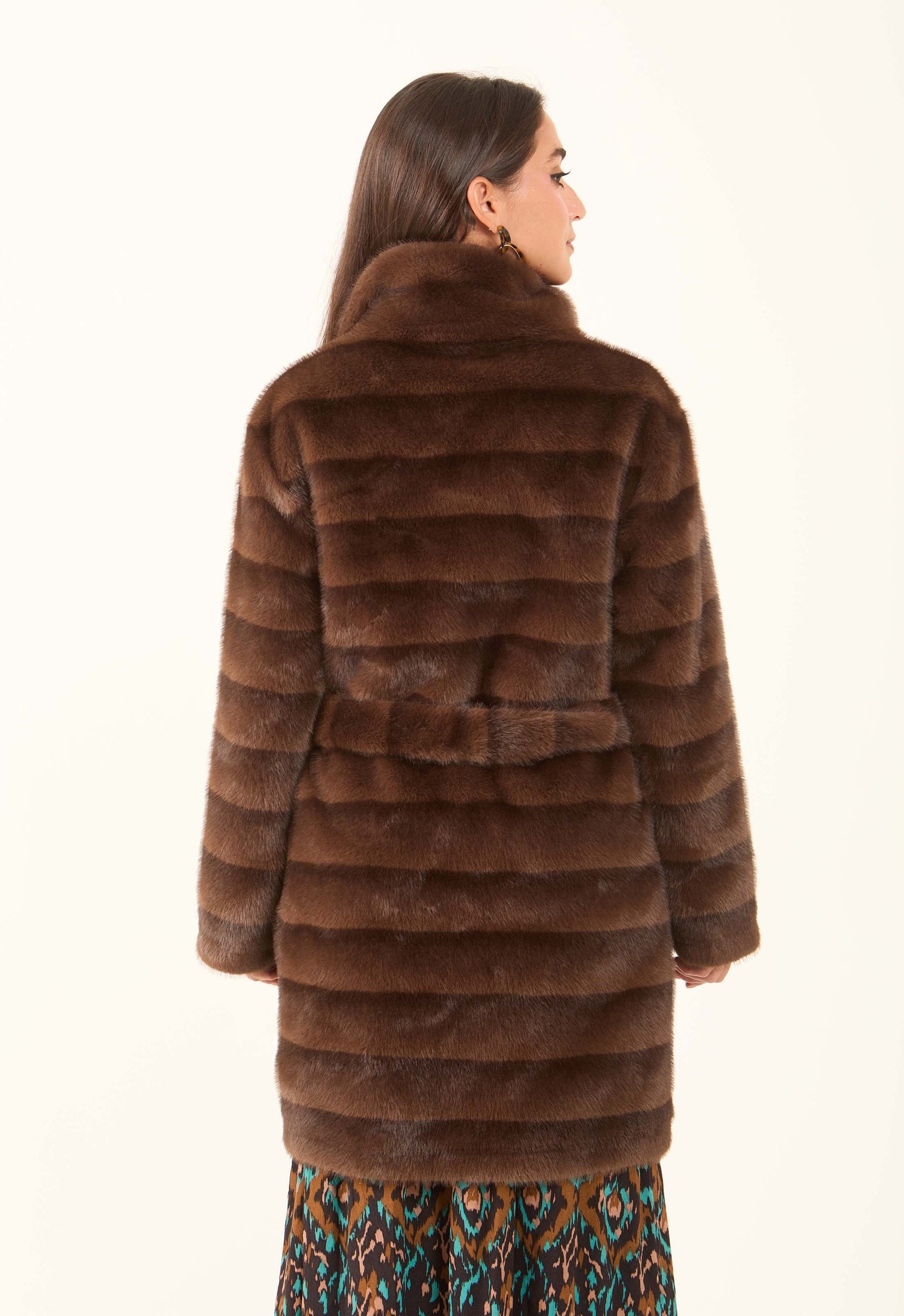 Faux-Fur Belted Coat
