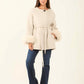 Belted Wool-Blend Fur-Trim Coat