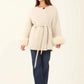 Belted Wool-Blend Fur-Trim Coat