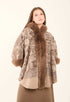 Fur Hooded Neck Patterned Poncho