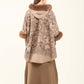 Fur Hooded Neck Patterned Poncho