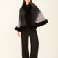 Elegant Slip On Poncho with Fur Trim