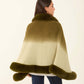 Elegant Slip On Poncho with Fur Trim