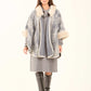 Fur Neck Leopard Winter Poncho