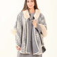Fur Neck Leopard Winter Poncho
