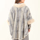 Fur Neck Leopard Winter Poncho