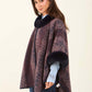 Fur Neck Leopard Winter Poncho