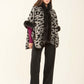 Coziness Leopard Poncho with Fur Neckline