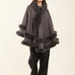 Elegant Solid Coziness Flowy Poncho