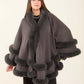 Elegant Solid Coziness Flowy Poncho