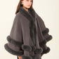 Elegant Solid Coziness Flowy Poncho