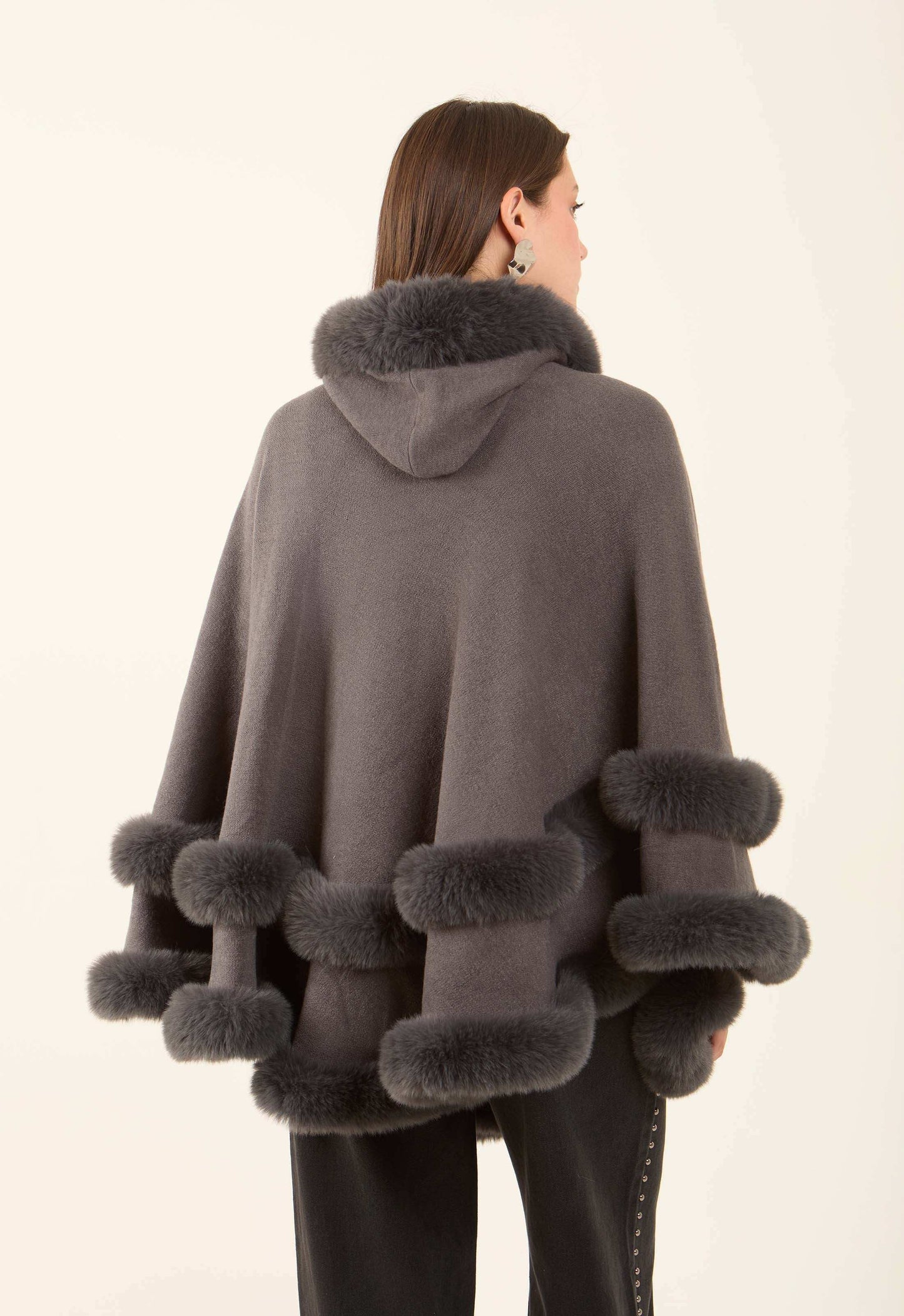 Elegant Solid Coziness Flowy Poncho