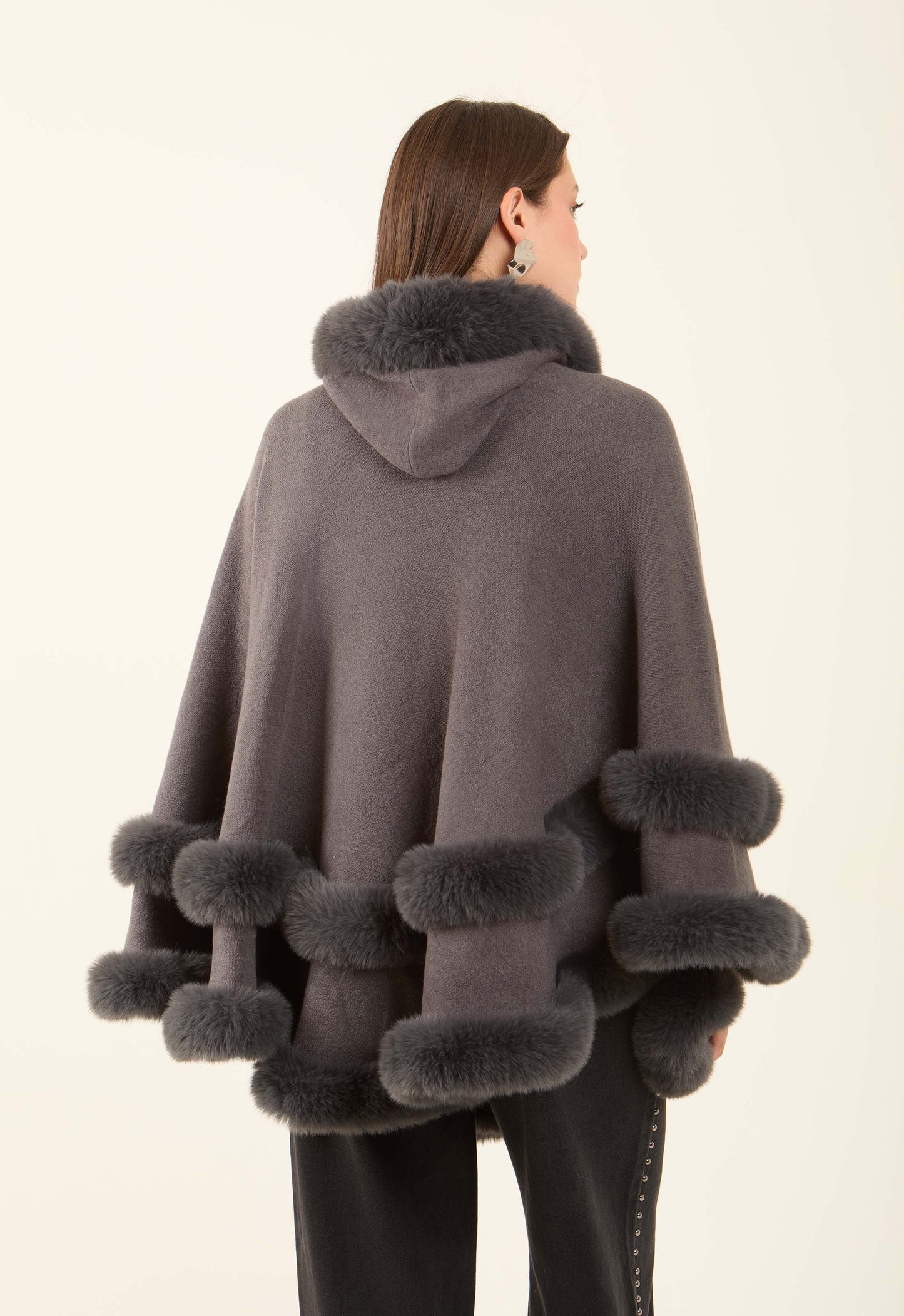 Elegant Solid Coziness Flowy Poncho